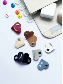 Customizable Leather Heart-Shaped Earphone & Cable Organizer, Data Cable Management Tie, Desk Wire Clips, Loom Band - Multicolor - View 6