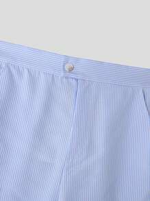 INCERUN Fashion Men Buttons Stripe Short Sleeve Blouse Blazer Coat Shorts Pants Summer Holiday Casual 2PCS Sets Outfits