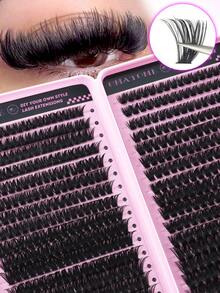 544/640pcs D-Curl Fluffy False Eyelashes, High Capacity, Suitable For Creating Dense, Fluffy And Natural Eye Makeup, DIY Home Makeup, Large Capacity Single Lash Book, Suitable For Beginners, Starters, Makeup Artists, Soft And Long-Lasting, Can DIY Fox Eye/Cat Eye Makeup, Segmented Lash Extension, Portable Lash Book, Convenient For Travel, Suitable For Stage, Wedding - D - View 6