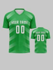 定制 2025 年运动服，男式 V 领足球俱乐部训练上衣，前后印有姓名、号码、徽标，适合日常、休闲、派对、聚会穿着