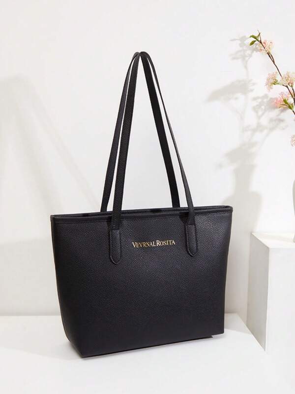 Large Capacity Quilted Tote Bag, Solid Vintage Style One Shoulder Tote Shopping Bag For Women, Suitable For Work, School, Commute, Travel, Leisure