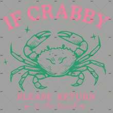 1pc/2pcs/3pcs Funny Summer Retro Beach Crab Patches Pattern Iron On Transfer Stickers For T-Shirts Sweatshirts Jeans Bag Clothing Accessories Masks Jeans And Backpacks Hats Pillows - Washable And Long-Lasting