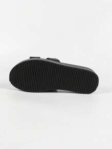 Sandalias planas con suela gruesa y punta abierta para mujer, de unicolor, estilo punk con diseño hueco, plataforma impermeable de tacón alto, cómodas y de fácil puesta para playa, fiesta, interiores y exteriores.