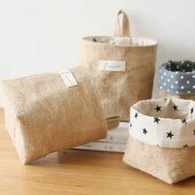 Yiuswoy 1 peça Mini Cesta de Armazenamento de Tecido de Juta, Cesta de Parede para Cozinha, Restaurante, Cesta de Armazenamento, Para Banheiro, Quarto, Sala de Estar, Dormitório, Escritório, Mesa, Artigos Diversos, Cesta de Organização, Decoração para Casa, Cesta de Presente, Cestas de Prateleira