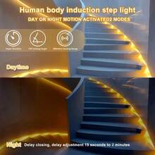 Acosh Neon Lampu Tangga LED Sensor Gerak, Strip Lampu Neon Putih, Antarmuka USB, Panjang Dapat Diatur 1-5m, Cocok Untuk Tangga, Lorong, Balkon, Dekorasi Pernikahan, Dalam/Luar Ruangan, Penerangan Tangga | Desain Pencahayaan Modern | Strip Lampu Neon Fleksibel, Lampu LED Tangga - beraneka warna - View 7