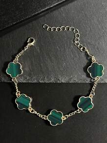 1 Bracciale da uomo elegante con pendente a quadrifoglio classico, regalo di Natale, anno nuovo, San Valentino e altre festività