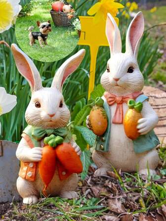 1pc/2pcs/3pcs Creative Garden Card Insertion Rabbit Garden Decorative Floor Insertion Atmosphere Decoration Props Dog Garden Card Insertion Garden Decorative Floor Insertion Suitable For Garden Outdoor Decoration Supplies