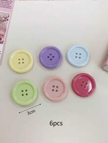 Cute Macaron Candy Color Button Fridge Magnets Set, Photo Wall Memo Board Magnets, Refrigerator Magnetic Stickers, Home Decor - Multicolor - View 8