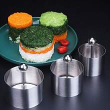 Stainless Steel Adjustable Cake Ring Mold With Pusher, Mousse Cake Mold, Tart Ring, Sushi Mold, Appetizer Arrangement Mold, Baking Tools, Small Kitchen Tools, Cooking Utensils - Multicolor - View 3