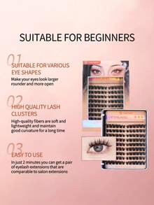 Mlen Diary 睫毛簇，132 件 C 卷 9-14 毫米独立睫毛，DIY 漫画睫毛，可重复使用的自然蓬松睫毛，在家睫毛簇、睫毛簇、独立睫毛、睫毛、假睫毛