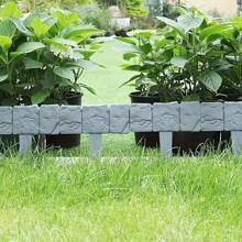 12 Pieces Of Plastic Fence Garden Guardrail, Foldable Small Garden Landscape Boundary, Autumn Decoration Of Courtyard Lawn, Easy To Install Outdoor Garden Lawn Partition Fence