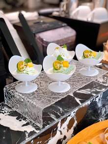 黑色/白色甜品杯，冰淇淋杯，慕斯杯，布丁杯，可重复使用的塑料特殊形状甜品杯，适用于甜品店，生日派对，婚礼和咖啡馆 - 彩色 - 查看 6