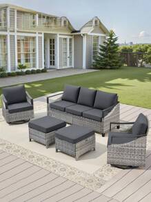 1pc Solid Color Milk Silk Elastic Band Sofa Cushion Cover, High Elastic, Dust Proof, Suitable For All Seasons, Garden, Balcony, Outdoor Rattan Sofa Cushion Protective Cover