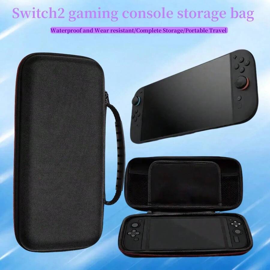 wifit Switch 2 OLED 主机 Pro 控制器旅行收纳包保护套 Switch 2 配件防水防渗透 - 黑色 - 查看 1