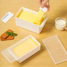 Caja de almacenamiento con tapa para cortador de queso y mantequilla, contenedor de mantenimiento fresco, herramienta para hornear, cocina, hogar - L - Ver 6