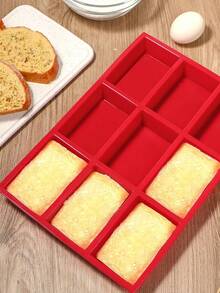 1pc Silicone Mini Loaf Pans, Silicone Baking Mold,Non-Stick Mini Bread Pans, 9 Cavities Silicone Bread Baking Mold, Perfect For Mini Loaf, Cake, Bread And Meatloaf, Cake,Brownie, - Rectangle Shaped Silicone Mold For Soap Making And Desserts - Red - View 6