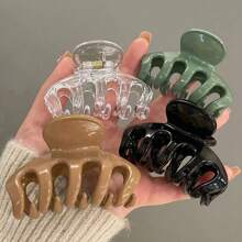 4 Stücke/1 Stück glänzende Gelee Farbe mittelgroße 6 cm leichte Kunststoff Haar Clips in Krallen-Form, modische vielseitige hochwertige elegante Haarschmuck für Frauen, Haarklammern, Haarspangen, Haarklemmen, Haargreifer