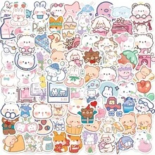 100/200张可爱小熊贴纸，乙烯基防水卡通贴纸套装，适用于水瓶、笔记本电脑、吉他、滑板、剪贴簿等，青少年成人适用，大包装贴纸