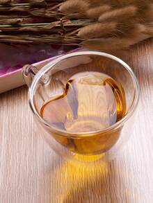 High Borosilicate Heat-Resistant Heart-Shaped Double-Layer Glass Milk, Coffee, Juice Cup With Handle, Heart-Shaped Breakfast Tableware, Heart Coffee Cup, Valentine's Day Gift, Christmas Gift - Multicolor - View 3