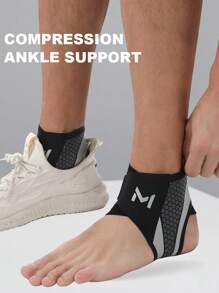 1pc Sports Ankle Support Brace, Breathable Compression Elastic Ankle Guard For Basketball, Football Anklet Gym Accessories