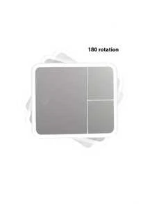 1 pièce Miroir de maquillage LED portable, surface de miroir transparente, fonction loupe, grand miroir de maquillage de table de toilette, décoration de bureau pour dortoir d'étudiant, cadeau pour les filles, trois couleurs de lumière