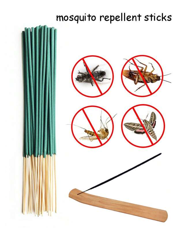 90 Citronella Mückenschutz Stäbchen, langanhaltender natürlicher Duft, mit Räucherstäbchenhalter, aus Kunstholz, sicher, verwendbar zuhause, beim Campen, Yoga, als Urlaubsgeschenk