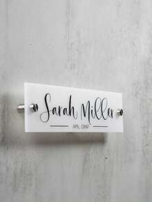 Custom Office Door Name Plate Personalized Acrylic Sign Professional Name Tag For Doctors Nurses Teachers Counselors Staff Business Desk Or Clinic Room Decor Unique Gift Idea For Graduation Promotions Appreciation Week Work Anniversary Office Accessories House Decoration Home Decor Back To School Gift Father's Day Present,Graphic Print,Xmas Decoration,For Housewarming - Multicolor - View 9