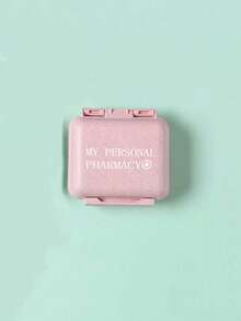 6-Compartment Portable Mini Pill Box, Pink Color With "Medicine" Letter Print, Weekly Medication Organizer, Travel Pill Case, 6-Grid Compact Pill Box, Daily Vitamin Supplement Storage, Pocket/Wallet Size, Letter ID Tag Jewelry Box, Earrings, Rings Storage, Home & Travel Essential - Pink - View 14