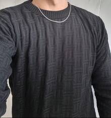 Men's Sweater Blouse Knit Long Sleeve Winter 3D - Black - View 1