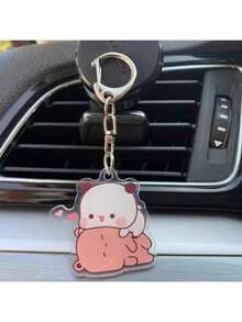 熊猫钥匙扣配饰包包挂件钥匙链饰品粉丝情侣爱心礼物汽车手机书包挂饰送男朋友女朋友 - 彩色 - 查看 4