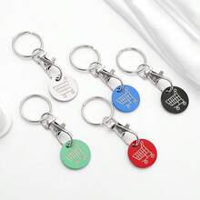 1pc-10pcs Shopping Cart Token Supermarket Trolley, Stainless Steel Shopping Trolley Remover, Shopping Trolley Token Pendants, Shopping Trolley Chips, Metal Stainless Steel Keychain, Keyring Decoration With Trolley Unlocking Key, Keyring Accessory - Multicolor - View 25