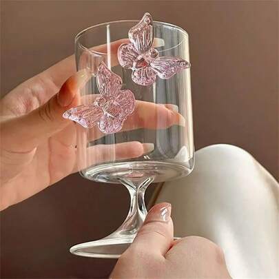 Elegant Butterfly Design Glass Goblet, Fashionable Stemware For Women - Ideal Holiday Gift, High Aesthetic Value