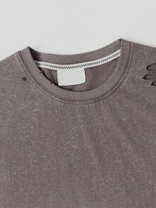 棉质男士圆领T恤，蜘蛛侠标志印花，男士春夏百搭上衣，柔软透气男士库里短袖T恤