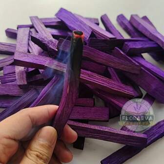 1/3/5pcs Purple Palo Santo Smudge Sticks, 4 Inch, Lavender Scented Peruvian Holy Wood For Powerful Cleansing, Amulet, Relaxation, Stress Relief, Ritual, Ideal Gift For Christmas, Halloween, Easter, Thanksgiving