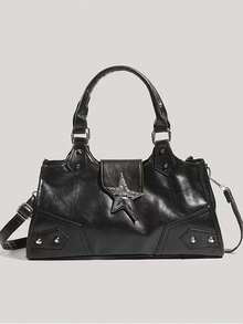 1 件复古 Y2K 机车女孩手提包，朋克风格单肩包，独特的千禧斜挎包，配有可调节肩带，适合外出、通勤、大学、工作、旅行、拍照