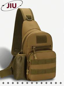 户外运动尼龙男士胸包、多功能腰包、大容量斜挎包、轻便单肩包、多口袋旅行包、便捷手机收纳包,适用于学生、初中、高中、校园、旅行度假、商务旅行、日常通勤、购物、办公、约会、户外、健身、跑步、骑行、锻炼、徒步旅行和露营、生日礼物、节日礼物 - 棕色 - 查看 2