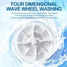 便携式迷你洗衣机，定时器功能，旋转振动充电式洗衣机，适用于内衣、迷你衣服、袜子、宠物用品和小件物品，公寓、露营、旅行、宿舍、酒店 - 常规型号 3000mAh，数字显示型号 4000mAh - 彩色 - 查看 3