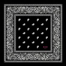 KIT 12 Bandanas Square Cotton Scarf Assorted Colors 55x55cm 212BIJU - Black - View 1