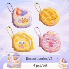 1/4 件减压记事本，可爱甜点饮料游戏系列迷你记事本，带挂饰，可爱便携式异形记事本，办公室学校学生礼物，学校用品，返校