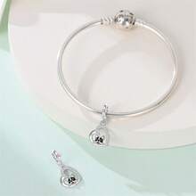 1 pièce Pendentif d'amour pour femmes avec zirconium rose scintillant, motif patte d'animal de compagnie chat chien, lune et étoile, en argent sterling 925. Idéal pour le DIY de bracelet, collier, cadeau d'anniversaire. Parfait pour un port quotidien pour épouse et amies.