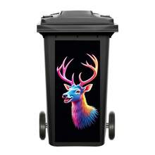 1pc Neon Animal Trash Can Stickers, Waterproof Vinyl Decals, Bull, Flamingo, Lion For Outdoor Bins, Garage & Street Decor | Punk Cyber Style - Multicolor - View 11
