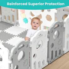 yorking M.J COMFY-LIFE Foldable Baby Playpen Large Plastic Play Pen Bear Babies Fence With Foam Play Mat For Baby And Toddlers (1.55 * 1.55m) (Large (1.55 * 1.55m)) - Large (1.55*1.55m) - View 4