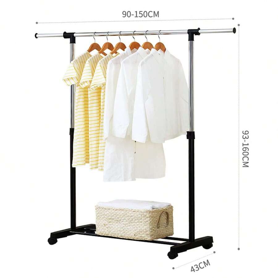 FOUND HOME Rack Perchero Organizador Ropa Doble Guardaropa Ajustable ,Tendedero de ropa retráctil multifuncional - Negro - Ver 1