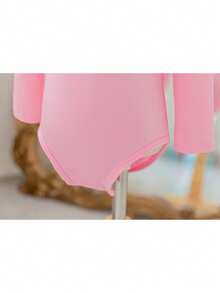 Pink Long Sleeve Ballet Leotard For Girls, Children Bowknot Hollow Out Dance Activewear - Pink - View 10