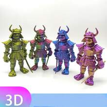 3D 打印关节式日本武士古代人物模型，GK 装饰玩具，适合男性 - 彩色 - 查看 5