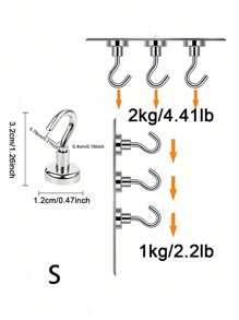 5pcs Heavy Duty Magnetic Hooks, Powerful Neodymium Metal Magnets With Magnetic Hooks For Hanging, Magnetic Hooks For Cruise Ship Camping Grill Kitchen Fridge Garage Walls