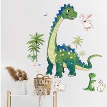 Pegatinas de dinosaurios de dibujos animados para la habitación de los niños, dormitorio, guardería, decoración del aula, autoadhesivas y extraíbles, animales gigantes de dinosaurios favoritos de los niños