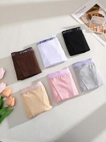 6PCS Lightweight And Breathable Women's Boyshorts With A  Fashion Waistband ,Underwear S-XXL - 彩色 - 查看 5