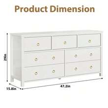 6 Dresser For Bedroom, 47.2" Wide Dresser, Modern Wide Drawer Dresser With Storage, Wooden Closet Dressers Chest Of Drawers Freestanding For Bedroom, Nursery, Living Room