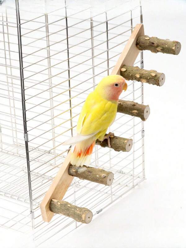 1pc Parrot & Cockatiel Ladder, Wooden Interactive Climbing Ladder Training Toy Suitable For Small Pet Birds, Parrots, Hamsters, Provides Nail Grinding And Mental Stimulation, Bird Cage Accessory, Parrot Toy